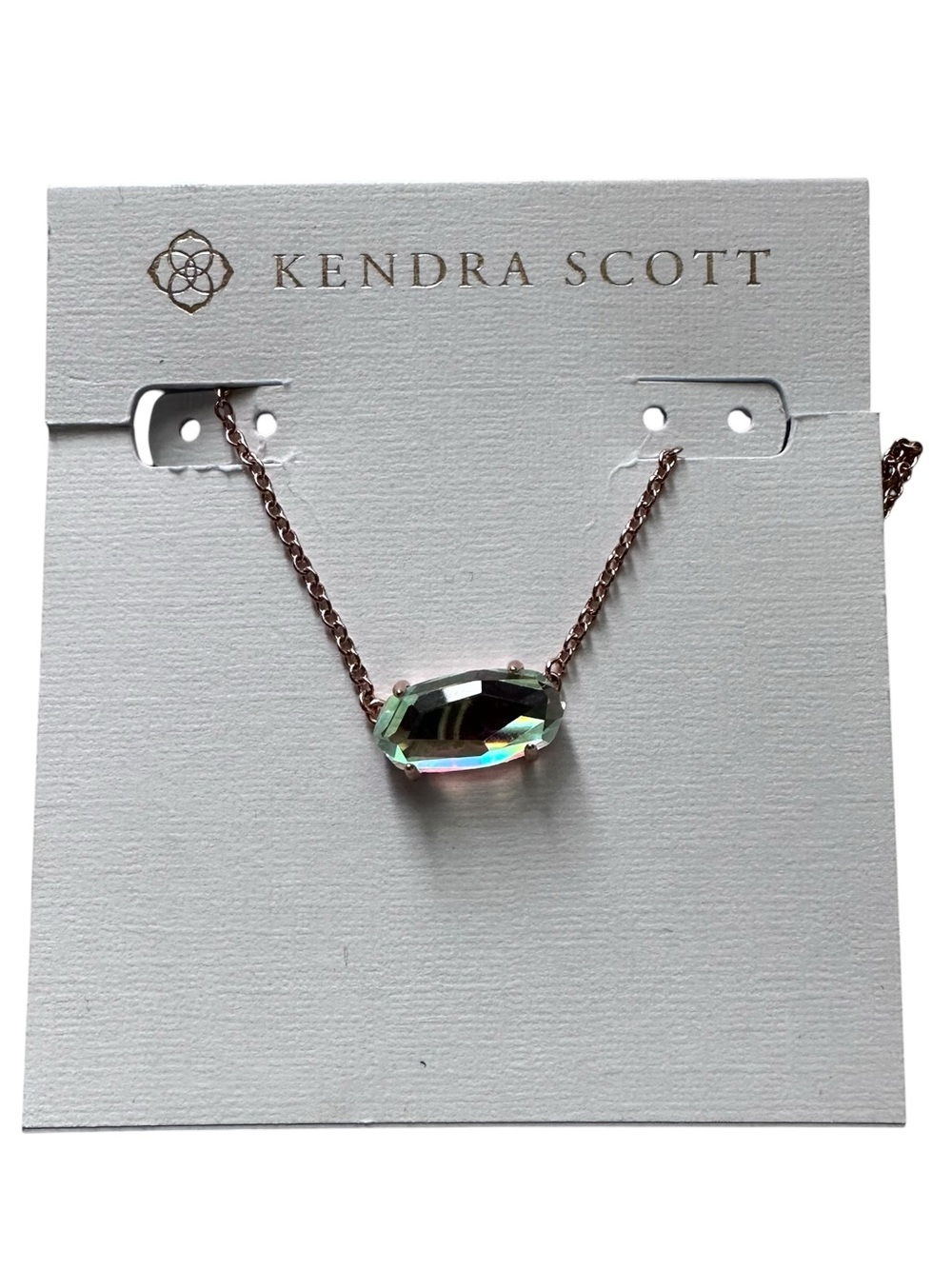 Kendra Scott Ever Dichroic Glass Pendant rose Gold Necklace